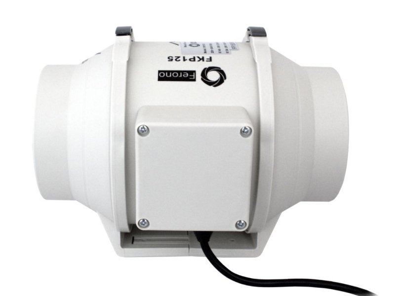 Wentylator kanałowy 125 mm (2-biegowy 284/248 m3/h) Ferono plastikowa obudowa - obrazek 4